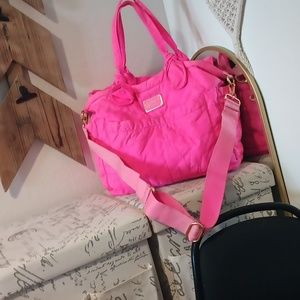 Marc Jacobs neon pink handbag diaper bag